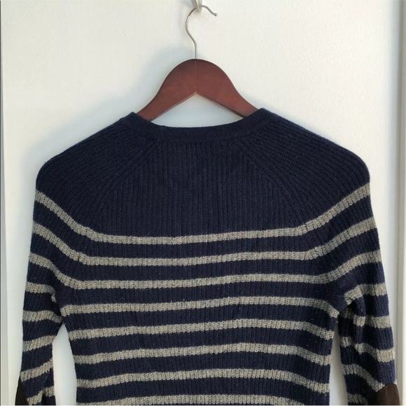 Madewell XS striped sweater elbow patches wool - Picture 9 of 10